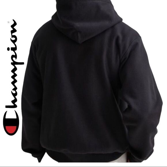 NEW UO Champion Gradient Collegiate Logo Black Hoodie Sweatshirt M Medium - Picture 4 of 4